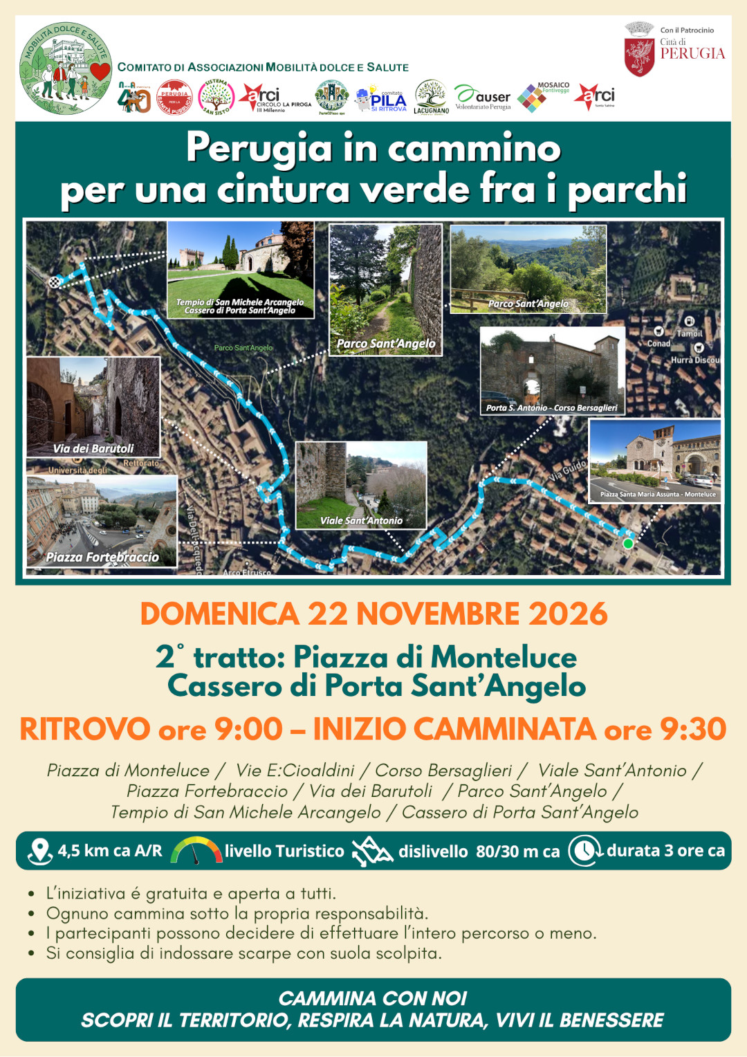 2° tratto: Piazza di Monteluce - Cassero di Porta Sant'Angelo
